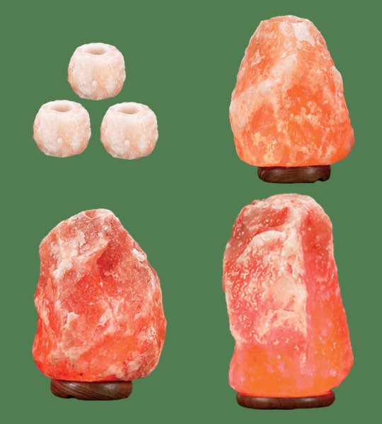 Himalayan Salt Lamps 1 Mini + 1 Small + 1 Medium I + 3 mini candle holders